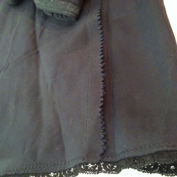 Vintage 50s-60s Aline Half Slip Comfort Waist Lingerie -S Nylon/Rayon Lace Black - Picture 8 of 9